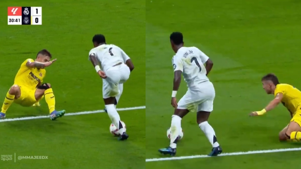 Vinicius humilie salement un défenseur de Villarreal, le Bernabéu en feu (VIDEO)