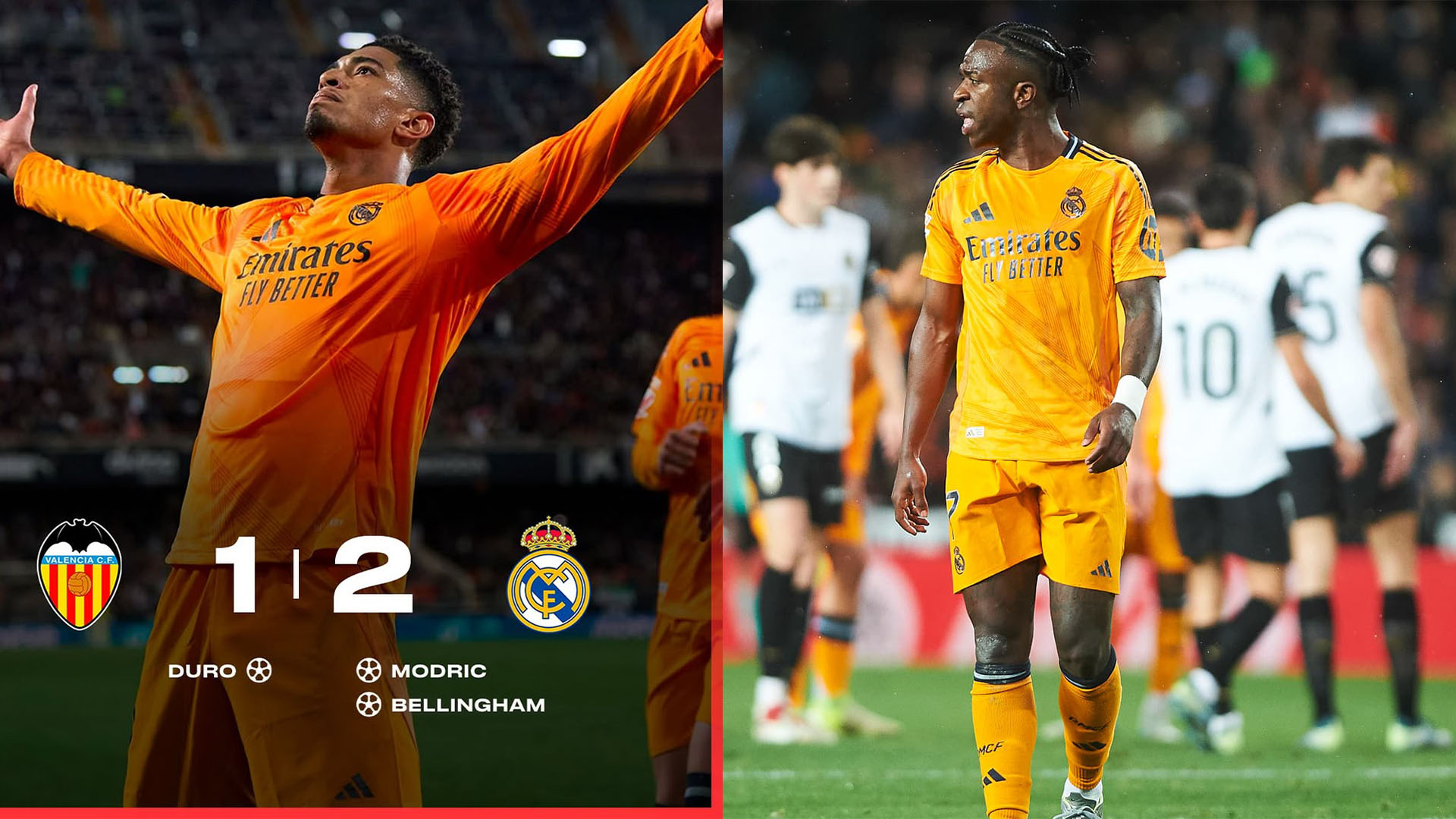 Jude Bellingham au buzzer, Vinícius Jr, rouge et frustration à Valence