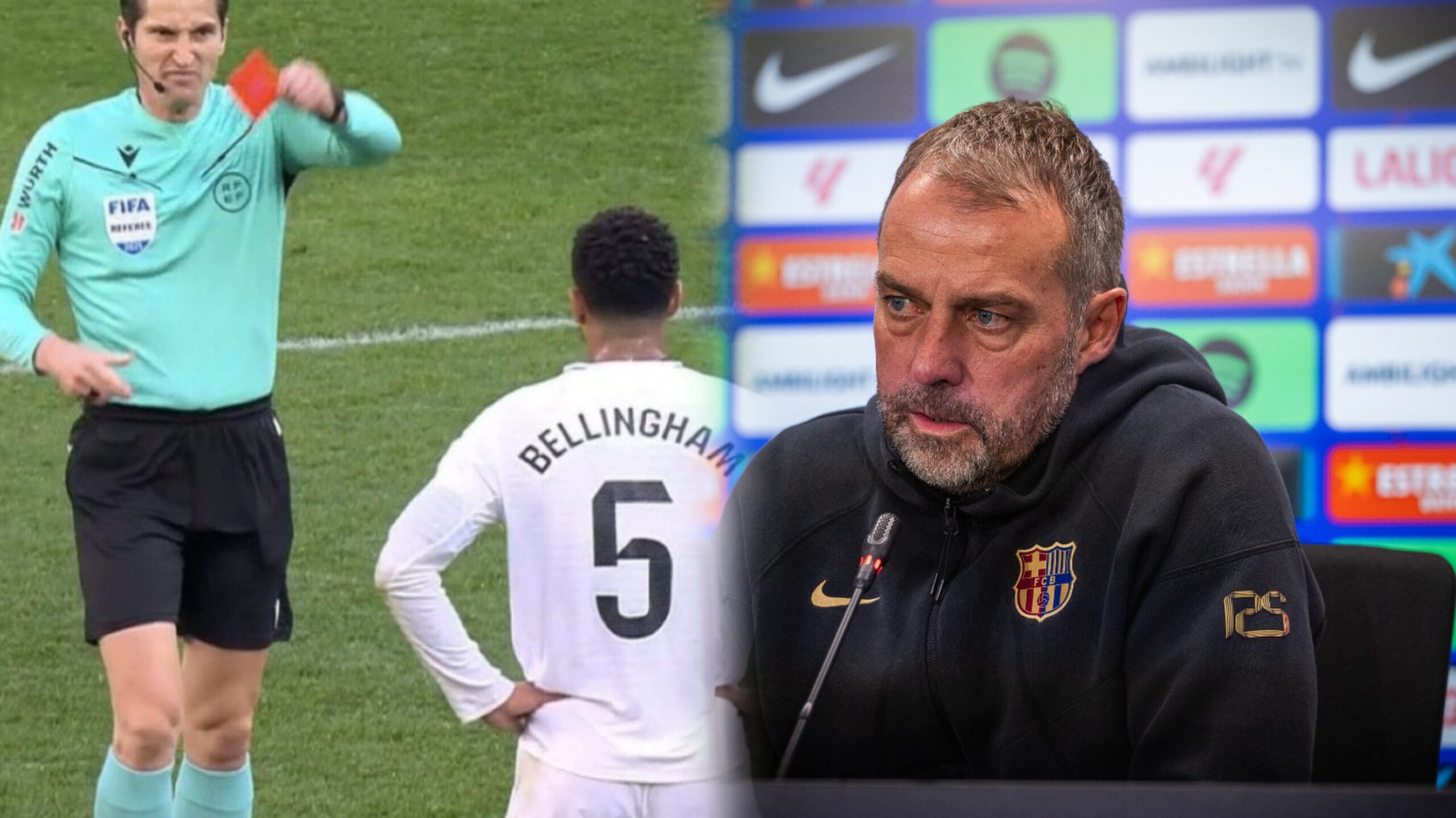 Hansi Flick (coach du Barça) explose Jude Bellingham après Osasuna, il défend l’arbitre !