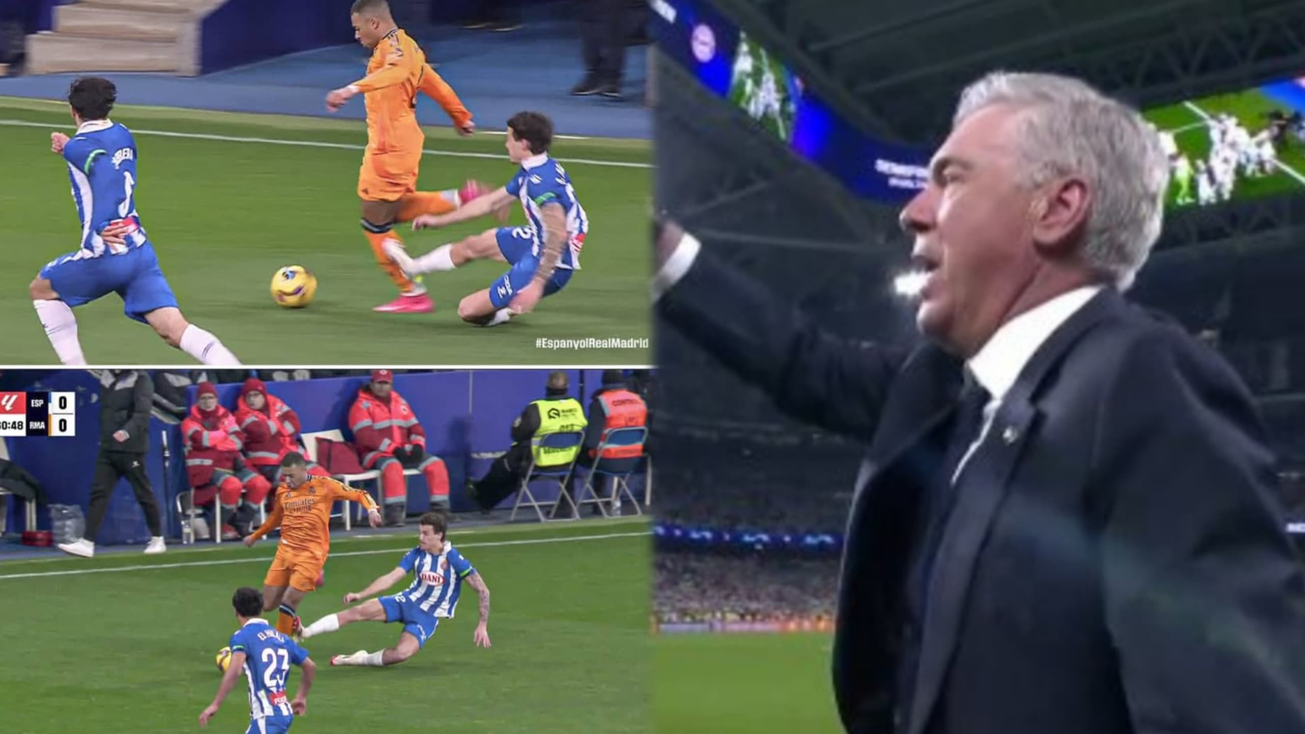 Scandale après un tacle sur Mbappé : Ancelotti réagit fermement à la décision de l’arbitre !
