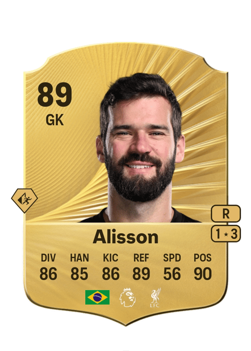 FC 26 Alisson 89 rated GK FUT Ultimate Team card