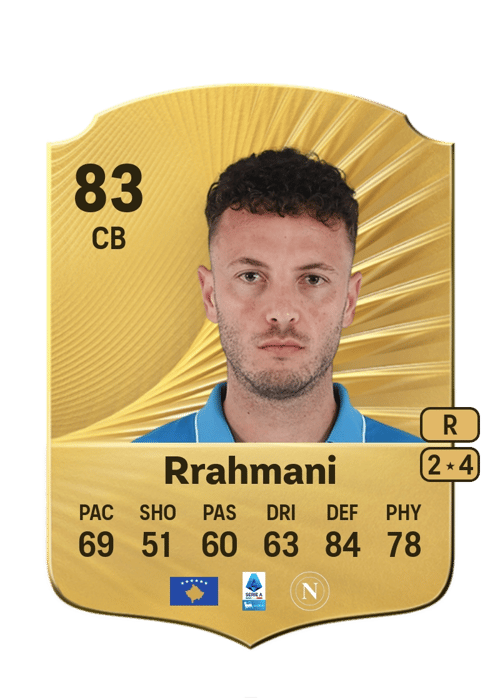 FC 26 Amir Rrahmani 83 rated CB FUT Ultimate Team card