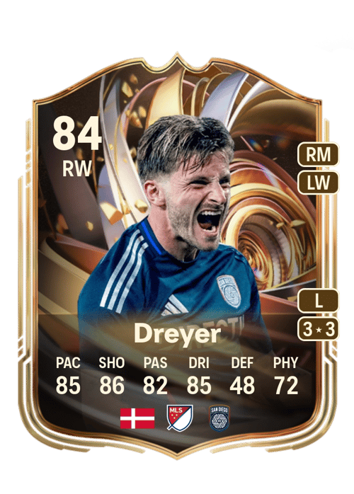 FC 26 Anders Dreyer (Ratings Reload) 84 rated RW FUT Ultimate Team card