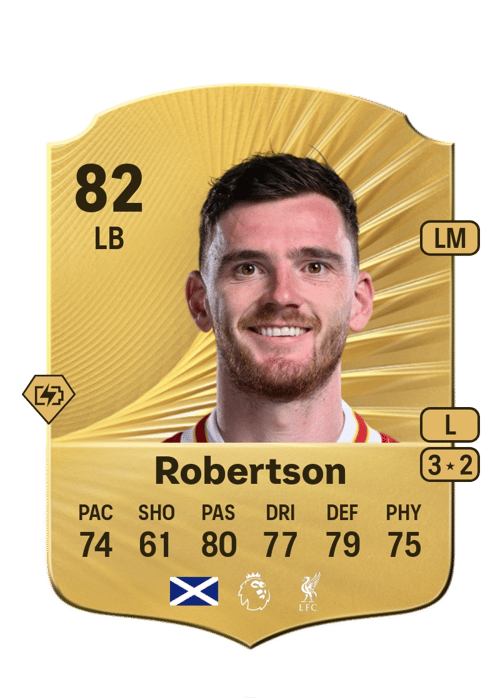 FC 26 Andrew Robertson 82 rated LB FUT Ultimate Team card