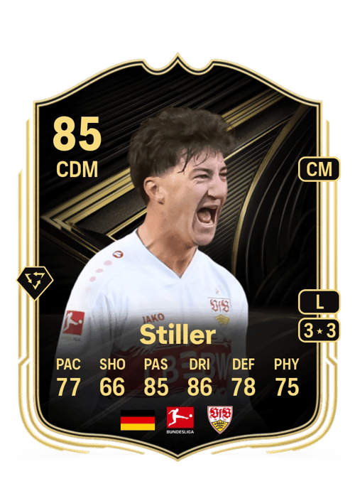 FC 26 Angelo Stiller (Team of the Week) 85 rated CDM FUT Ultimate Team card