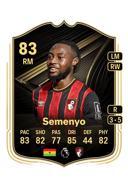 FC 26 Antoine Semenyo (Team of the Week) 83 rated RM FUT Ultimate Team card
