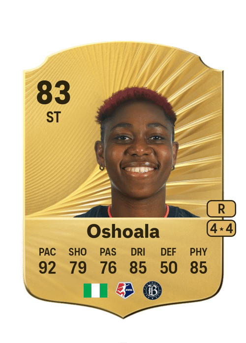 FC 26 Asisat Oshoala 83 rated ST FUT Ultimate Team card
