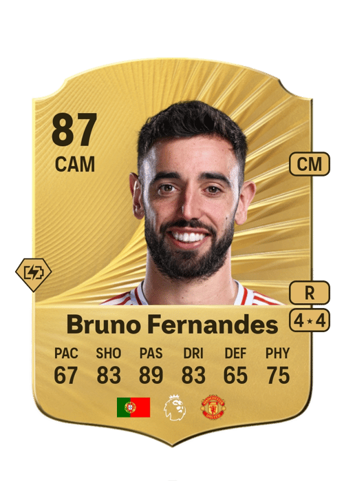 FC 26 Bruno Fernandes 87 rated CAM FUT Ultimate Team card