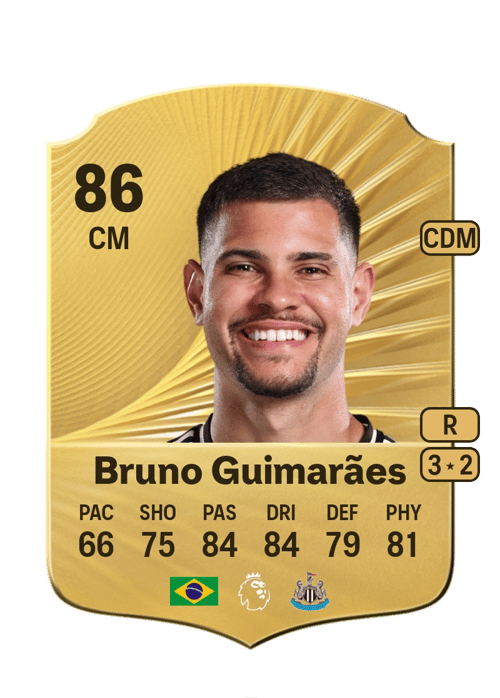 FC 26 Bruno Guimarães 86 rated CM FUT Ultimate Team card