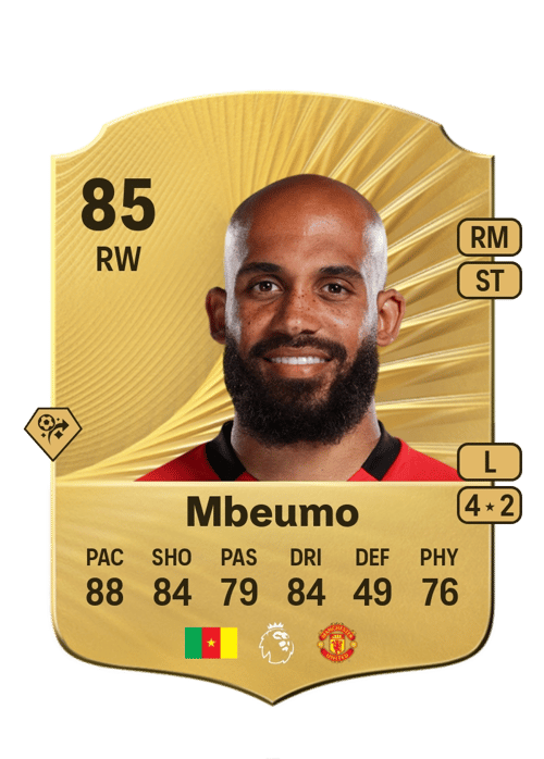 FC 26 Bryan Mbeumo 85 rated RW FUT Ultimate Team card