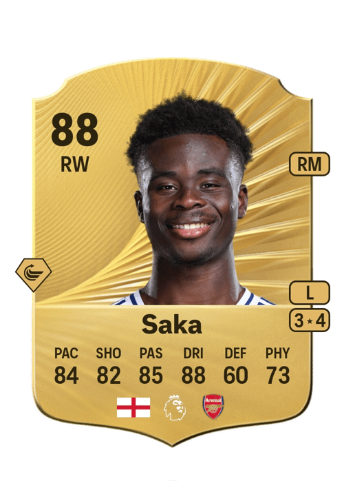 FC 26 Bukayo Saka 88 rated RW FUT Ultimate Team card