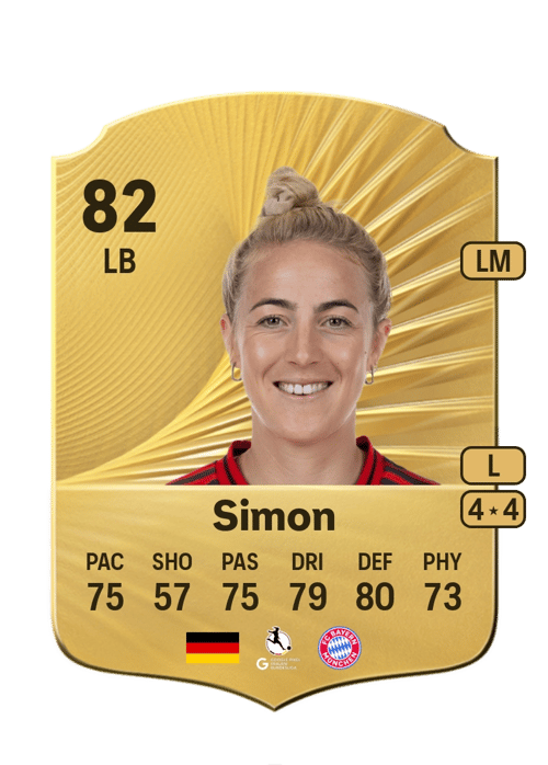 FC 26 Carolin Simon 82 rated LB FUT Ultimate Team card