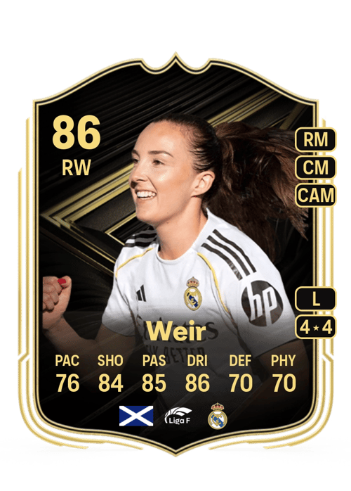 FC 26 Caroline Weir (Team of the Week) 86 rated RW FUT Ultimate Team card