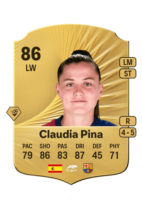 FC 26 Claudia Pina 86 rated LW FUT Ultimate Team card
