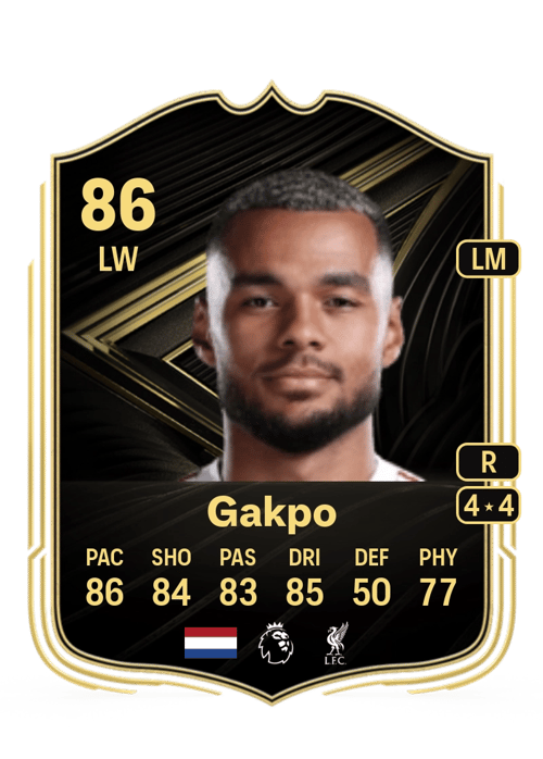 FC 26 Cody Gakpo (Team of the Week) 86 rated LW FUT Ultimate Team card