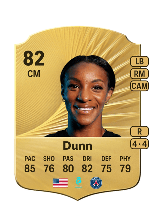 FC 26 Crystal Dunn 82 rated CM FUT Ultimate Team card