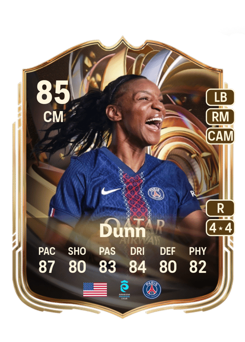 FC 26 Crystal Dunn (Ratings Reload) 85 rated CM FUT Ultimate Team card