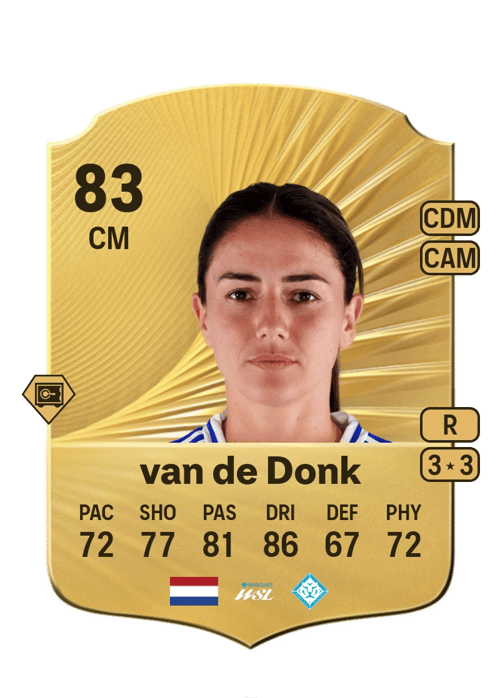 FC 26 Daniëlle van de Donk 83 rated CM FUT Ultimate Team card