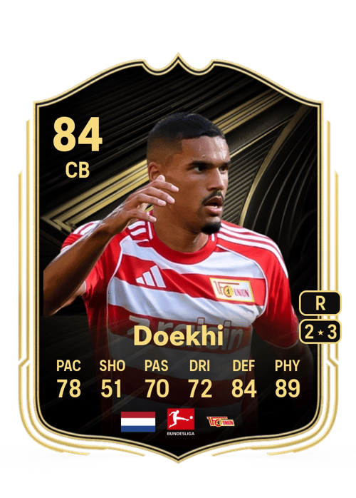 FC 26 Danilho Doekhi (Team of the Week) 84 rated CB FUT Ultimate Team card