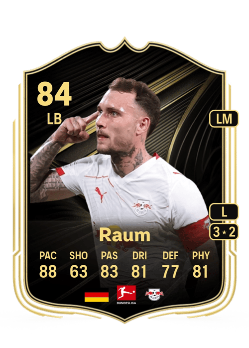 FC 26 David Raum (Team of the Week) 84 rated LB FUT Ultimate Team card