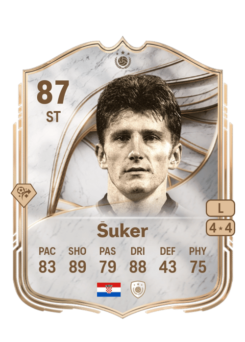 FC 26 Davor Šuker (Icon) 87 rated ST FUT Ultimate Team card