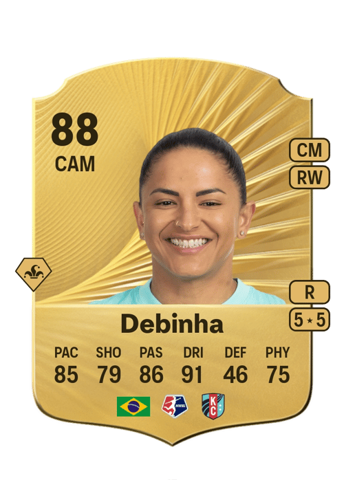 FC 26 Debinha 88 rated CAM FUT Ultimate Team card
