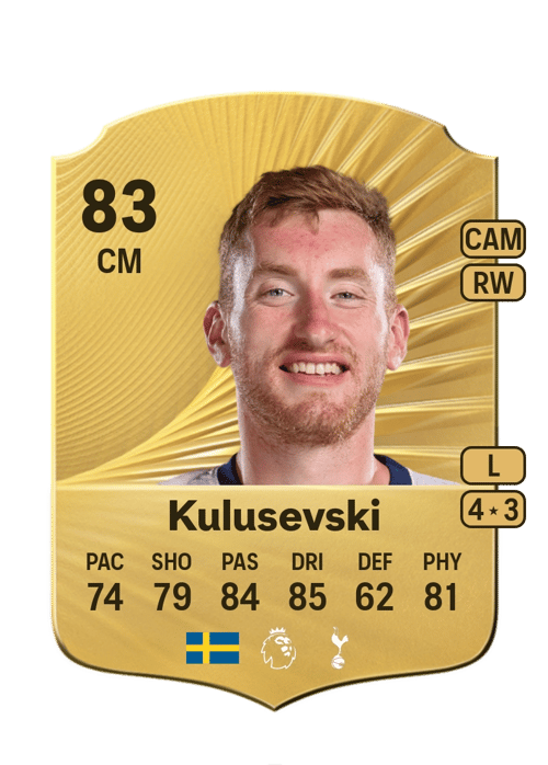 FC 26 Dejan Kulusevski 83 rated CM FUT Ultimate Team card