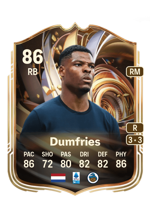 FC 26 Denzel Dumfries (Ratings Reload) 86 rated RB FUT Ultimate Team card
