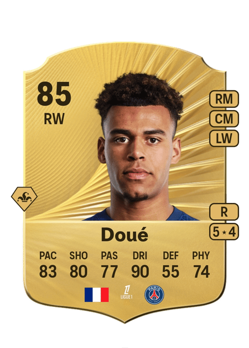 FC 26 Désiré Doué 85 rated RW FUT Ultimate Team card