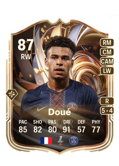 FC 26 Désiré Doué (Ratings Reload) 87 rated RW FUT Ultimate Team card