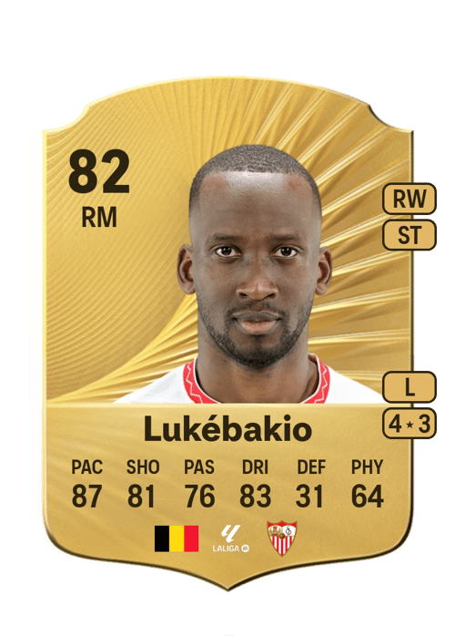 FC 26 Dodi Lukébakio 82 rated RM FUT Ultimate Team card