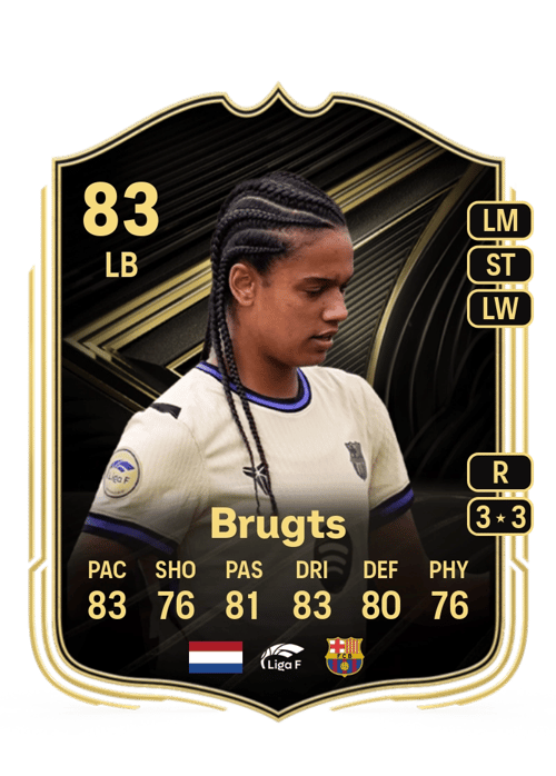 FC 26 Esmee Brugts (Team of the Week) 83 rated LB FUT Ultimate Team card
