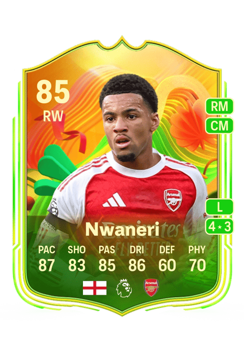 FC 26 Ethan Nwaneri (World Tour) 85 rated RW FUT Ultimate Team card