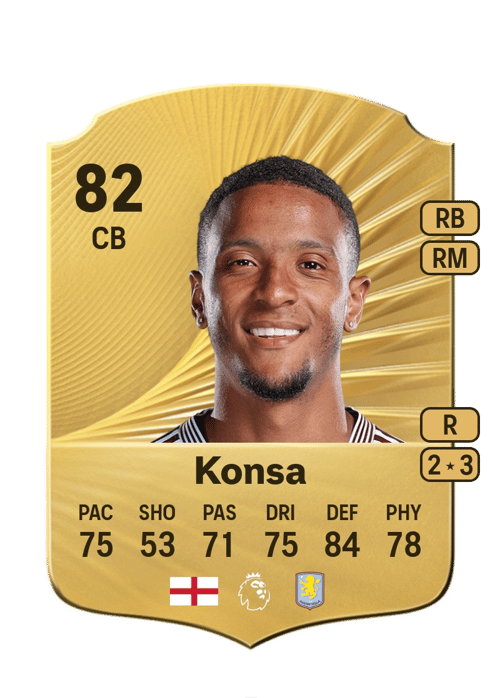 FC 26 Ezri Konsa 82 rated CB FUT Ultimate Team card