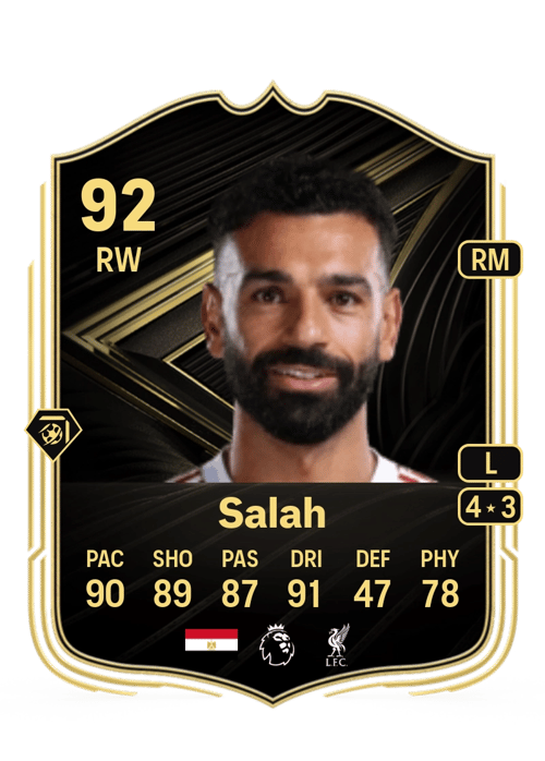 FC 26 Mohamed Salah (Team of the Week) 92 rated RW FUT Ultimate Team card